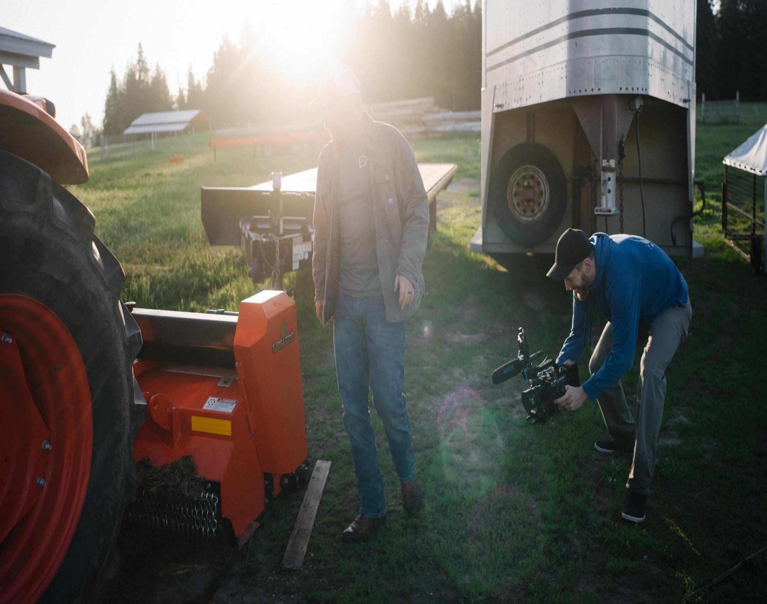 Filmmaker captures farmer with equipment